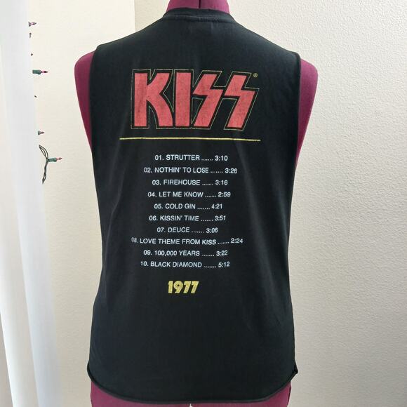 Zara Trafaluc KISS Graphic Muscle Tee M retro distressed sleeveless tank top TRF - Picture 3 of 16